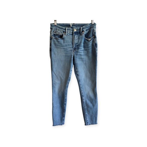 Good American 8/29 High Waist Skinny Raw Hem Stretch Jeans GPSKRH731T INDIGO024 - Picture 1 of 6